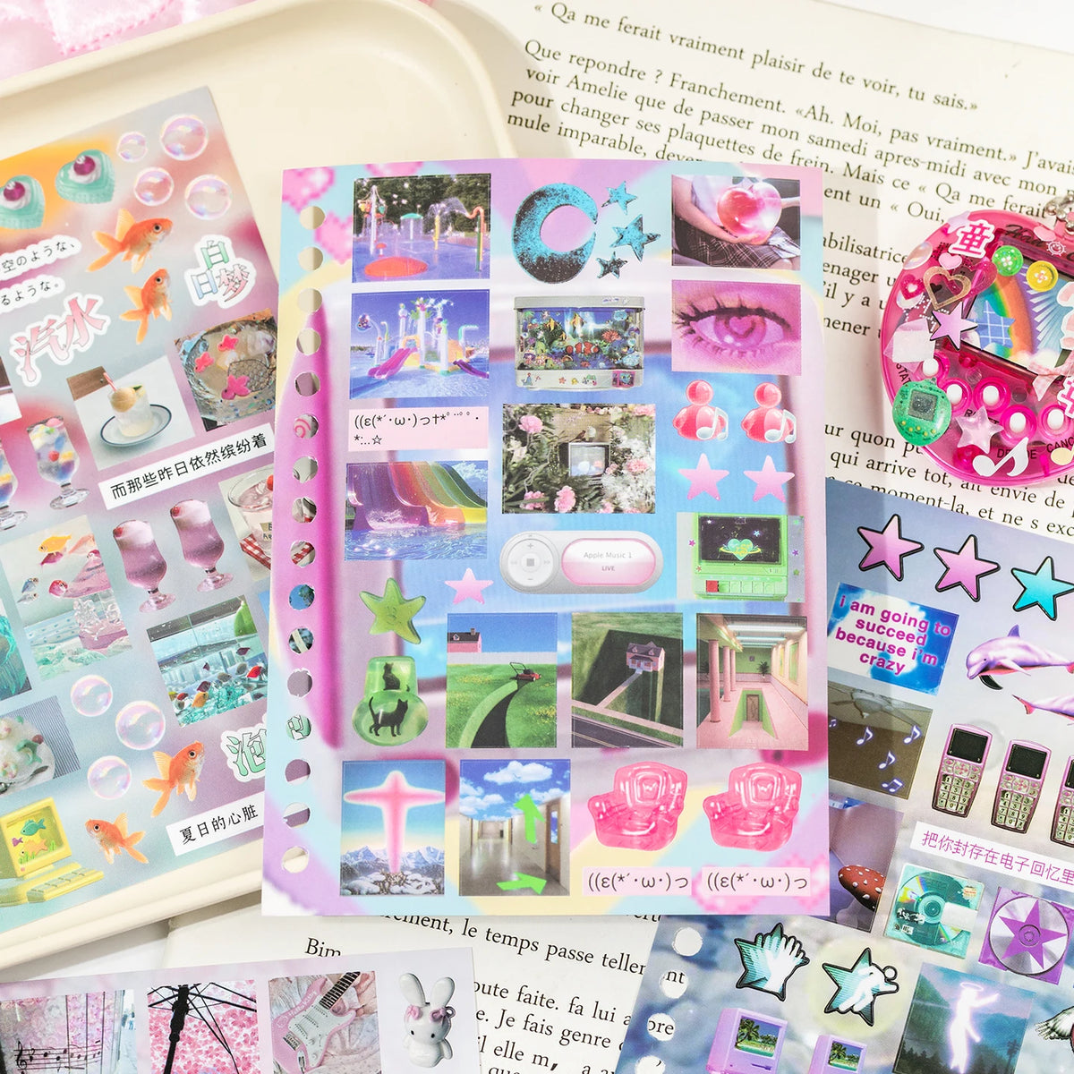 Decorative Time Reshaping Sticker Sheets for Scrapbooking & DIY Crafts