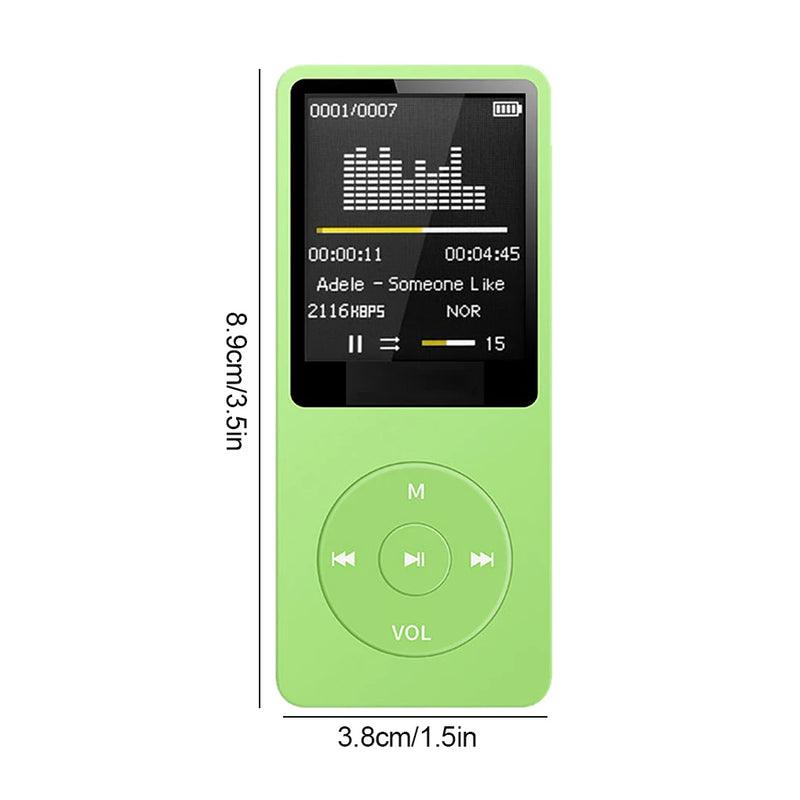 Compact Digital MP3 Player with Lossless Audio & FM Radio