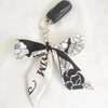 Chic Silk Bow Keychain with Ribbon Charm