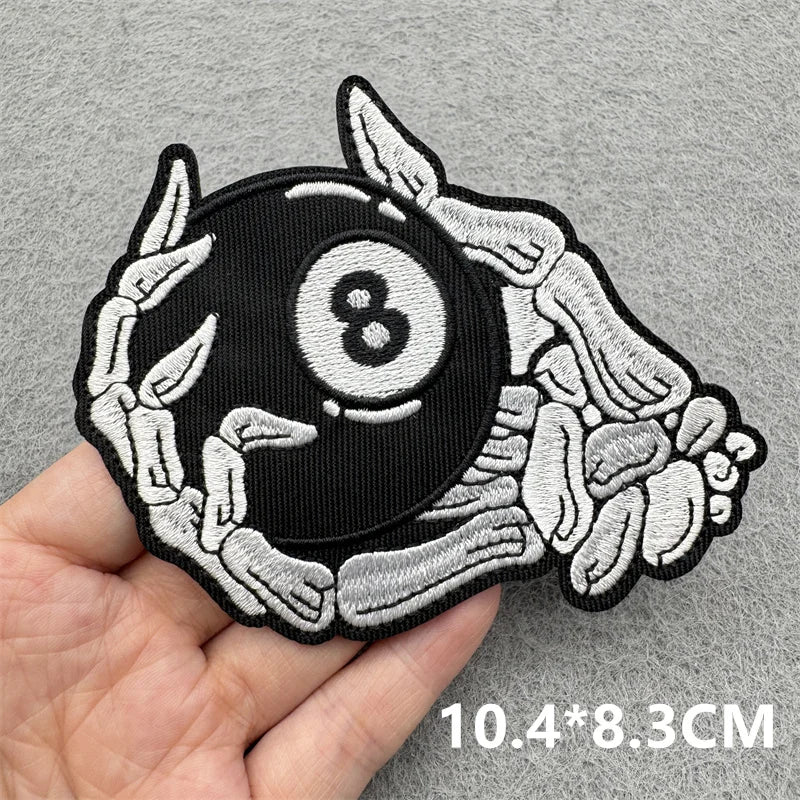 Black & White Racing Flag Embroidered Patches (Iron-On / Sew-On)