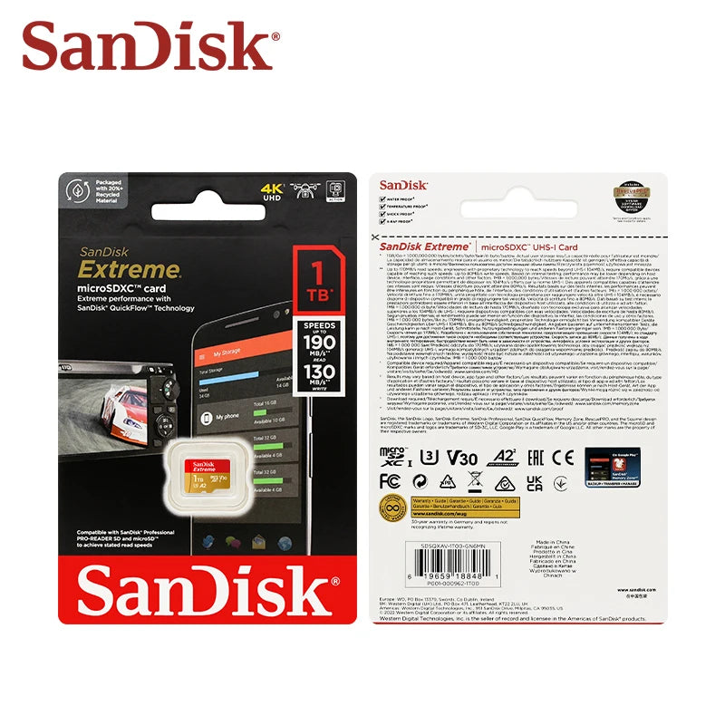 SanDisk Extreme microSDXC Card – U3 V30 High-Speed Storage (64GB–1TB)