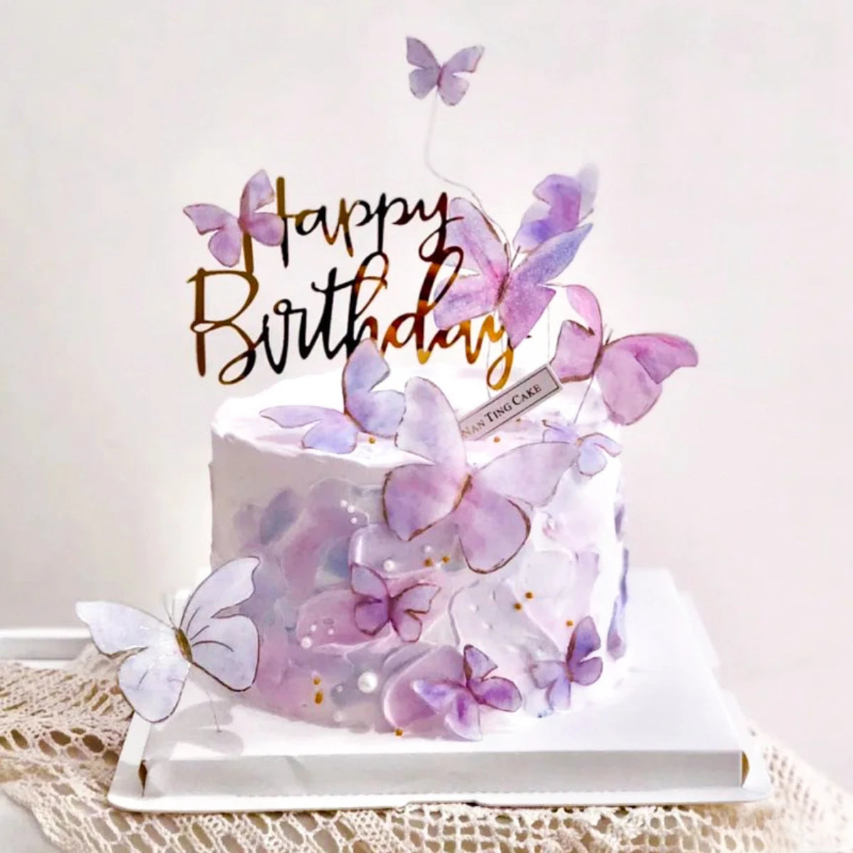 Gold Acrylic Happy Birthday Cake Topper Set (10 Pieces)