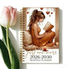 5-Year Monthly Planner with Reading-Themed Cover, Lay-Flat Spiral Binding