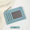 Slim Leather Card Holder Wallet with Secure Zipper