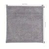 A gray reusable steel wire scrubber dishcloth shown flat.