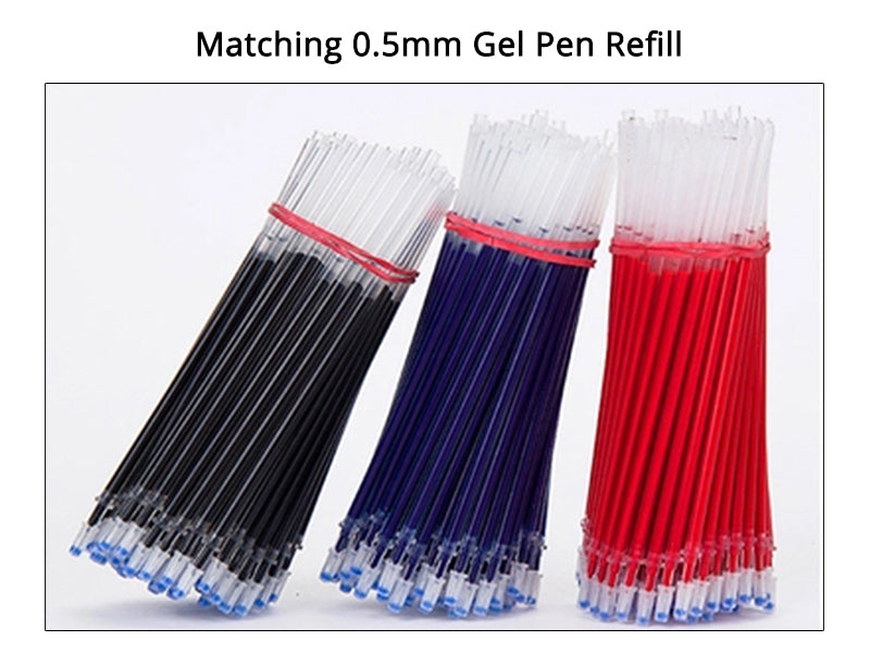 Smooth 0.5mm Gel Pen Set with Refills (Black, Blue, Red)
