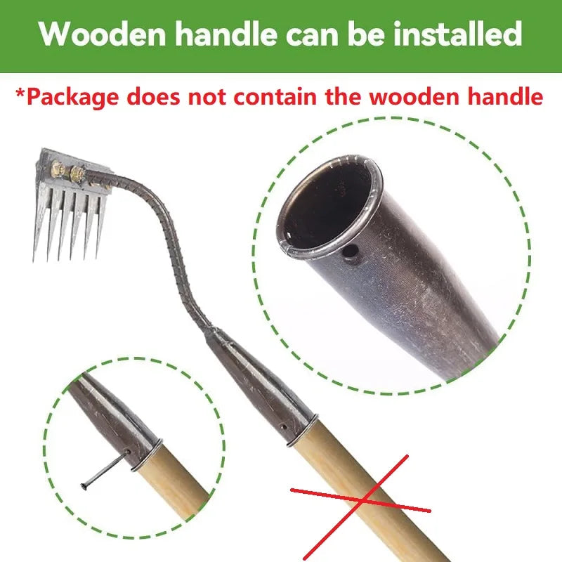 Heavy-Duty Carbon Steel Garden Weeding Rake