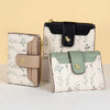 Slim PU Leather Zipper Wallet with Floral Detail