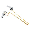Brass toilet tank flush lever with side mount design.