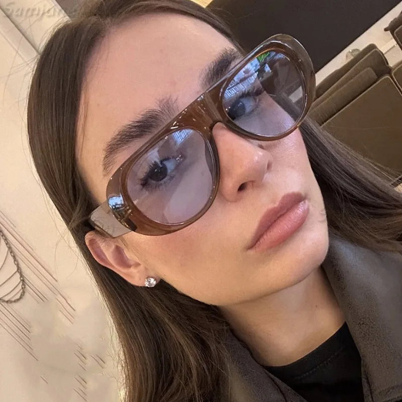 Retro Oversized Gradient Sunglasses for Women
