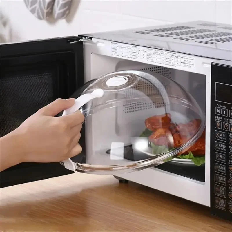 Transparent Microwave Splash Guard with Ergonomic Handle