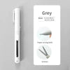 Grey paper carving knife and scissors tool displayed on a white background.