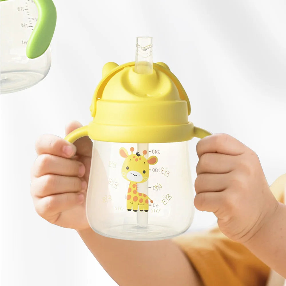 Baby Training Cup with Straw and Easy-Grip Handles