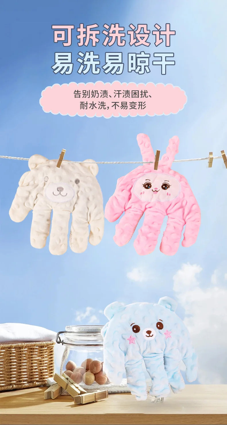 Soothing Cartoon Bear Sleep Aid Pillow with Remote Control for Newborns