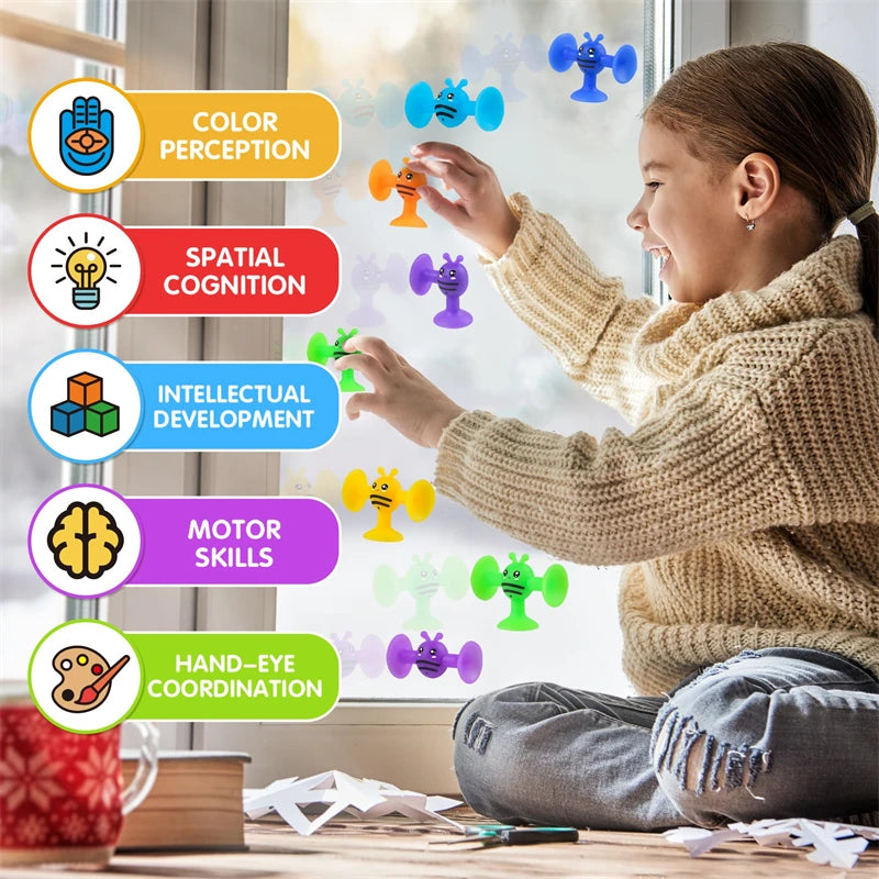 Soft Silicone Animal Building Blocks with Suction Cups
