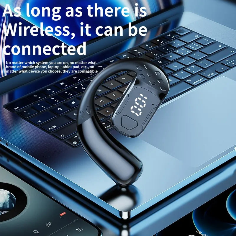 Open-Ear Bluetooth Headset with Rotating Ear Hook