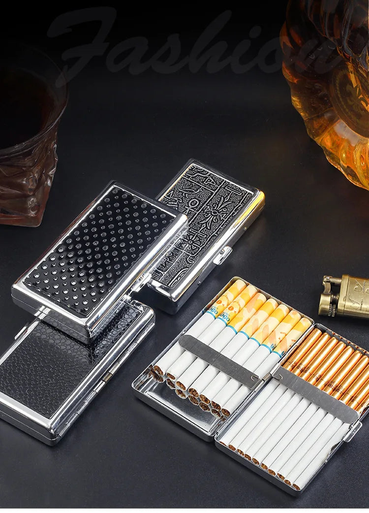 Slim Metal Cigarette Case – Durable & Portable Smoker's Holder