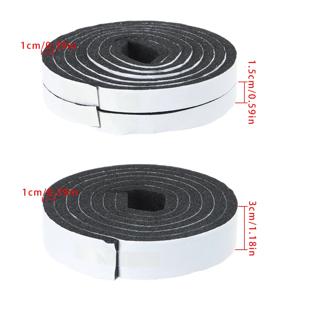 Rollos de cinta de sellado adhesiva para clima resistente en negro y blanco.