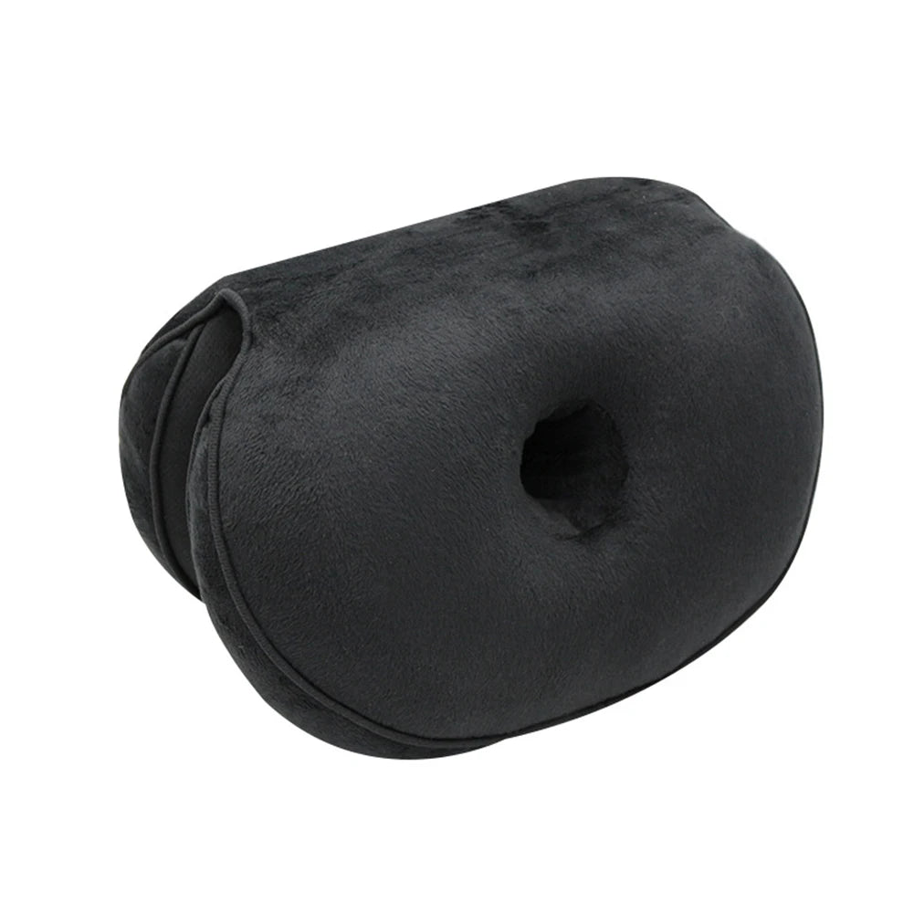 Black orthopedic memory foam seat cushion designed for posture support.