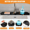 Silicone faucet mat and sink splash guard demonstrating a better splash solution for kitchen sinks