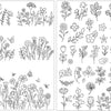 Pre-Printed Water-Soluble Embroidery Stabilizer Sheets with Floral & Letter Patterns