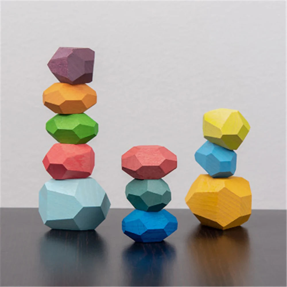 Wooden Stacking Rocks Toy for Kids