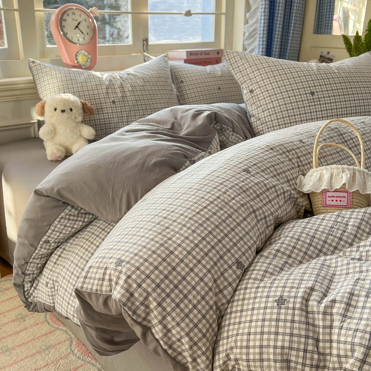 Washed Microfiber Duvet Cover Set with Pillowcases
