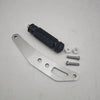 A set of CNC aluminum foot pegs, a black shock absorber, and various screws for electric dirt bikes.