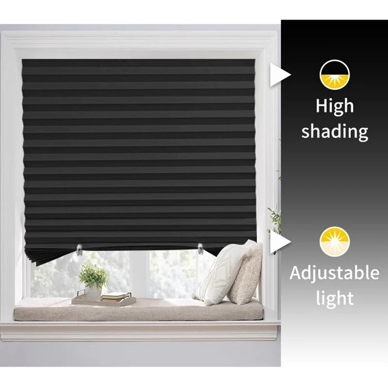 Self-Adhesive Pleated Blackout Blinds
