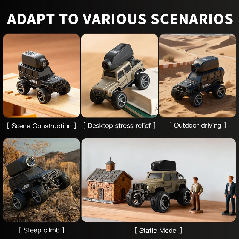 1:64 Scale RC Climbing Car with HD Camera and LED Lights