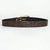 Vintage PU Leather Belt with Carved Buckle for Women