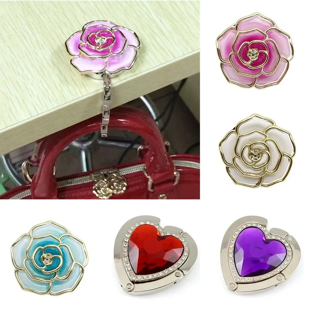 Heart Flower Metal Folding Bag Hook