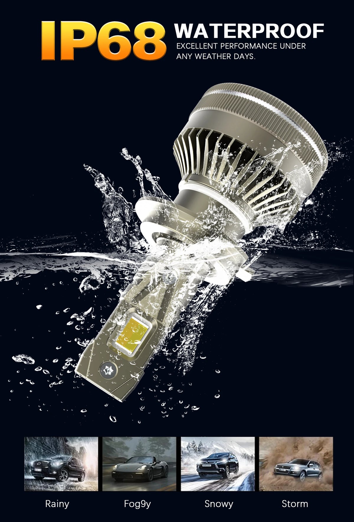 Smart App Control LED Headlight Bulbs with Triple Color Modes