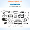 Interior exterior kit for Dodge Charger applications showing various carbon fiber trim pieces
