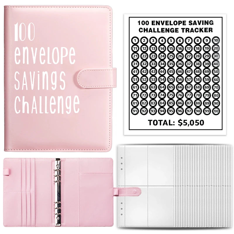 A5 Cash Savings Challenge Binder with 100 Envelopes