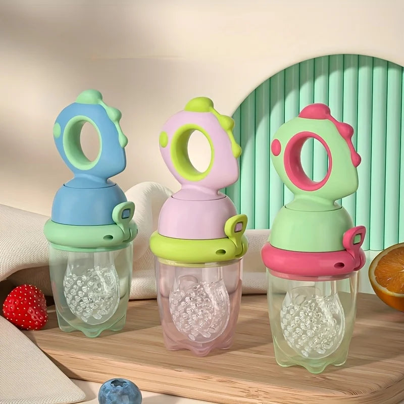 Dinosaur Push-Type Silicone Fruit Feeder for Babies & Toddlers