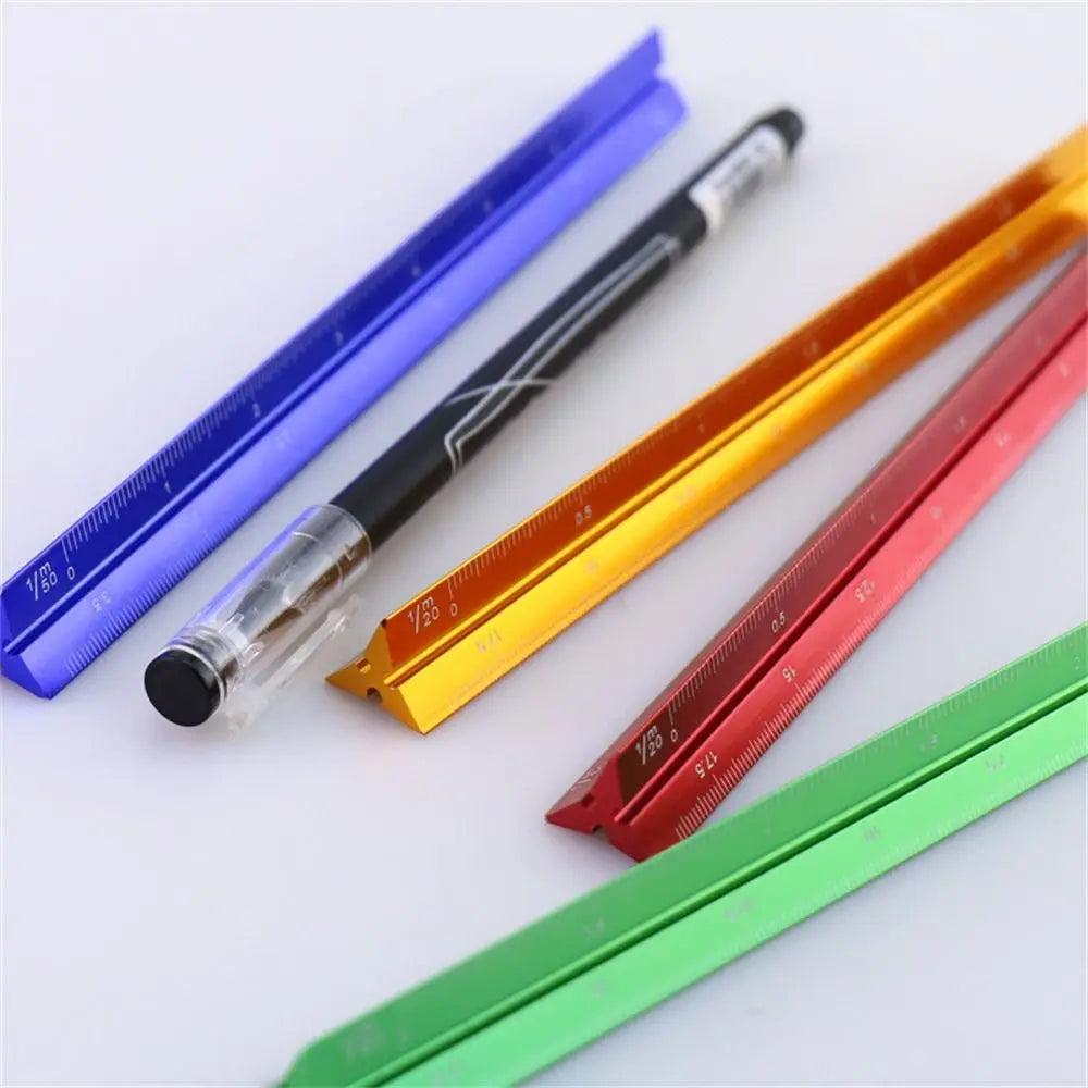 Aluminum Triangular Scale Ruler for Students (15cm/30cm)