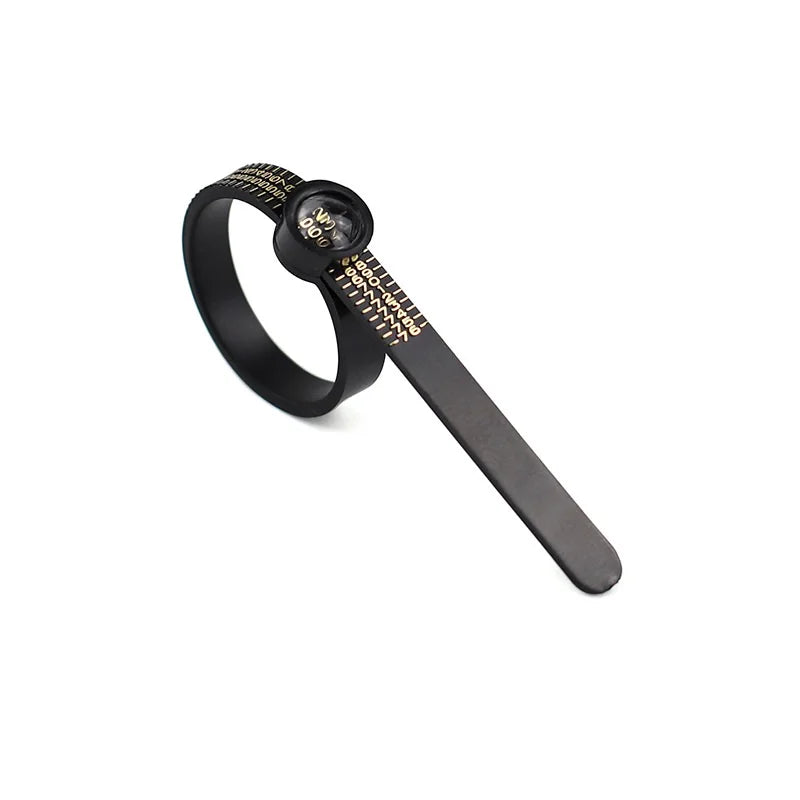 Ring Sizing Gauge with Magnifying Glass – Measure Finger Size at Home