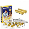 Box of Magnetic Stones Strategy Game featuring wooden stones and a portable board.