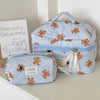 Striped Bear Large-Capacity Makeup Bag
