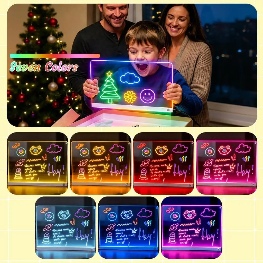 Glow Art LED Drawing Board with 7 Colors and 3 Light Modes