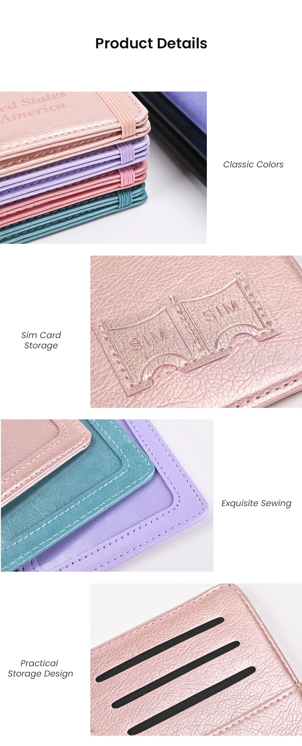 RFID-Blocking PU Leather Passport Holder with 3D Embossed Design