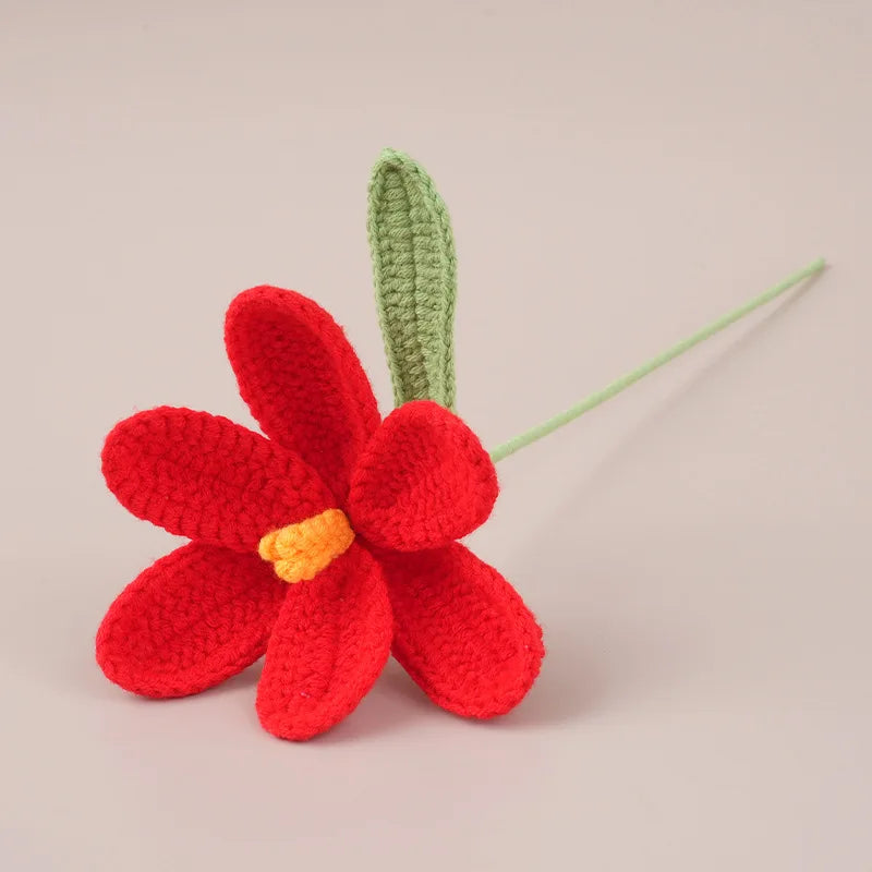 Handcrafted Crochet Tulip Bouquet – Artificial Knitted Flowers for Home Décor & Gifting