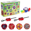 Metal Assemble Gyro spinning top battle set with launchers and various colored tops