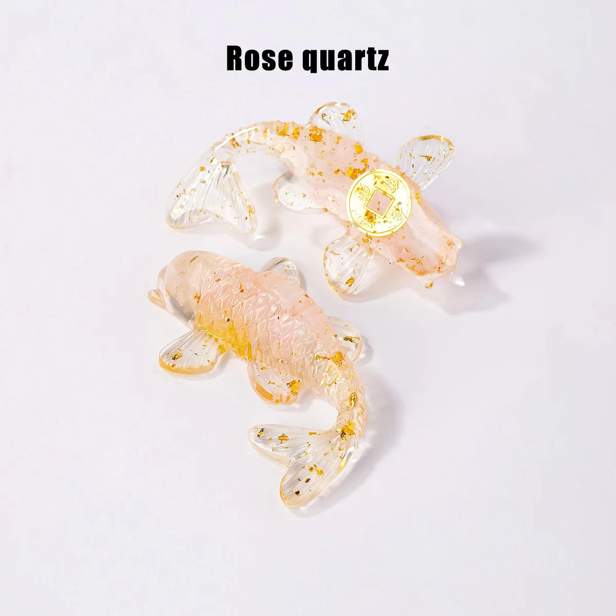 Natural Crystal Goldfish Figurine Feng Shui Decor