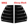 Glossy black side rear window louver shutter covers for VW Golf MK6
