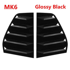 Glossy black side rear window louver shutter covers for VW Golf MK6
