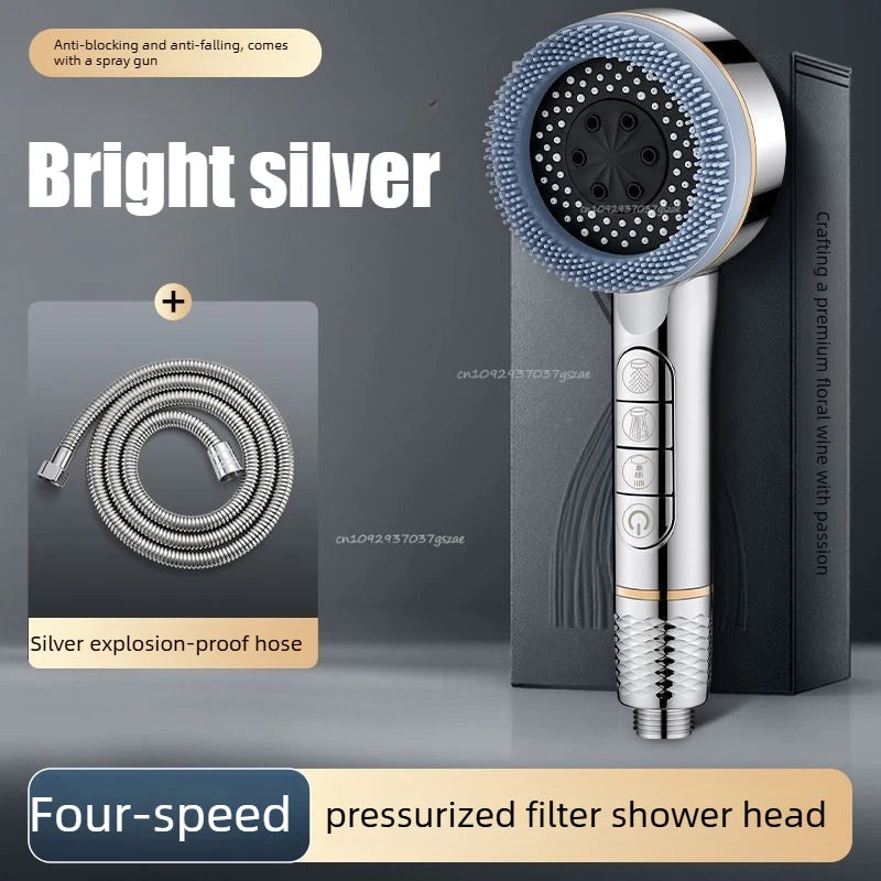 4-Mode High Pressure Handheld Shower Head
