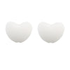 A set of ten white silicone heart beads for DIY jewelry making