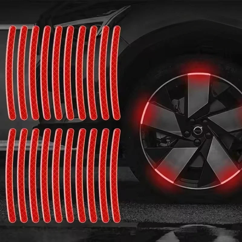 Reflective Car Wheel Decorative Stickers — 20 Pack